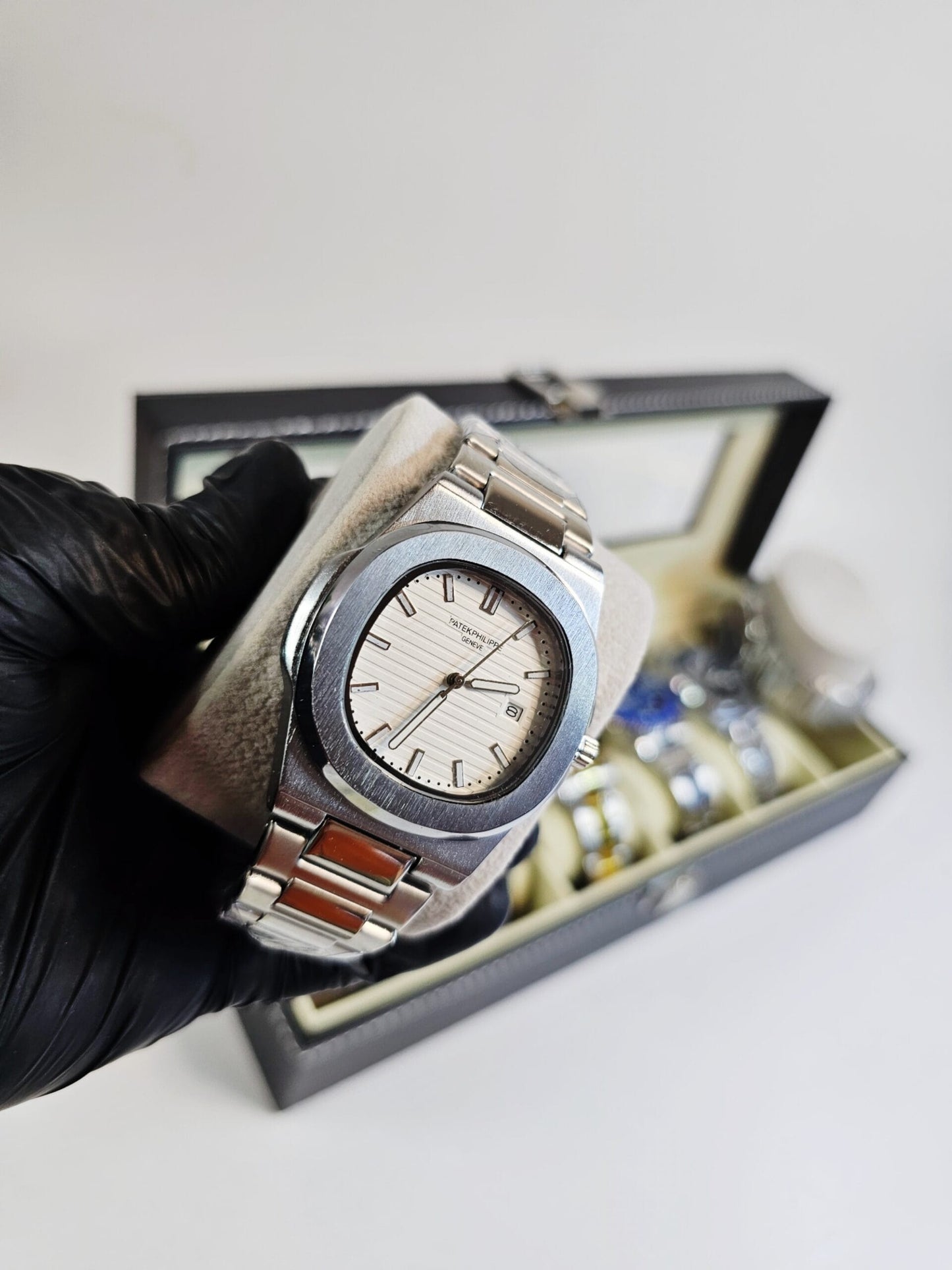PATEK PHILIPE SILVER NAUTILUS WHITE BORD