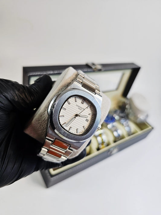 PATEK PHILIPE SILVER NAUTILUS WHITE BORD