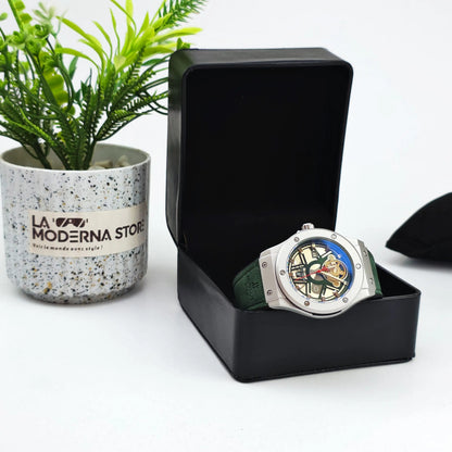 HUBLOT SILVER GREEN BELT