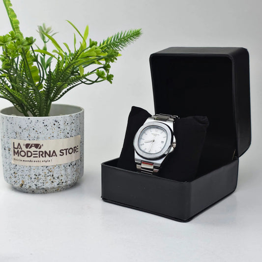 PATEK PHILIPE SILVER NAUTILUS WHITE BORD